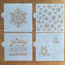 Designer Stencils Winter Wonderland & Let It Snow Cookie Stencil Bundle - 4 Pattern Set thumbnail 3