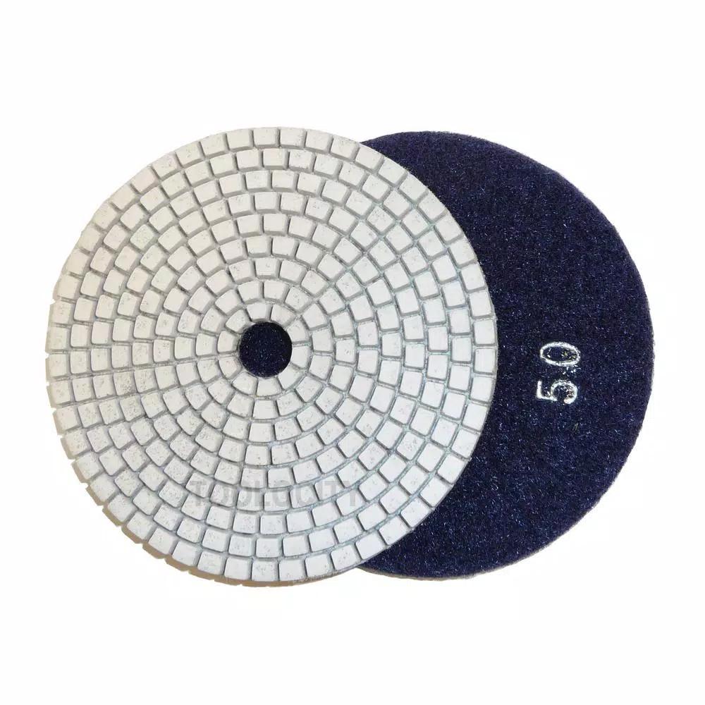 Toolocity JHX 4 in. Dry/Wet Diamond Polishing Pad Set with Back Holder for Concrete and Granite