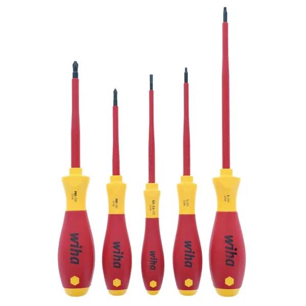 Wiha 5-Piece Insulated SoftFinish Screwdriver Set, 1000V VDE Certified