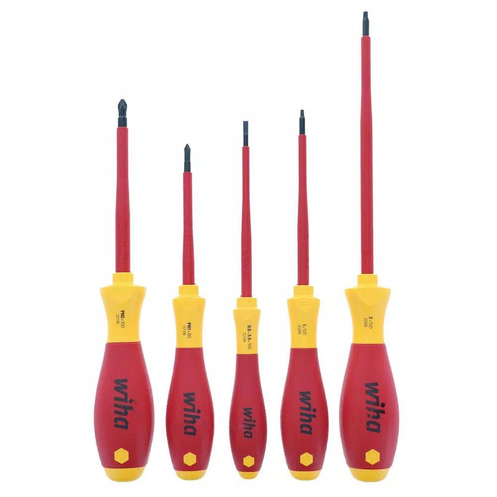 Wiha 5-Piece Insulated SoftFinish Screwdriver Set, 1000V VDE Certified