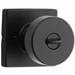 Kwikset Pismo Square Matte Black Keyed Entry Door Knob with SmartKey Security thumbnail 2