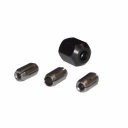 Rotozip Replacement Collet and Collet Nut Kit, 4-Piece (1/8 in., 5/32 in., 1/4 in.) thumbnail 1