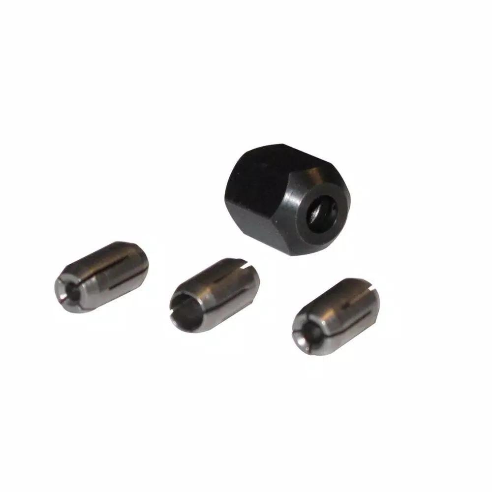 Rotozip Replacement Collet and Collet Nut Kit, 4-Piece (1/8 in., 5/32 in., 1/4 in.)