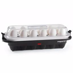 Presto 12-Egg Easy Store Electric Egg Cooker with Poaching Tray, Black thumbnail 2
