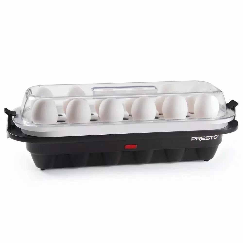Presto 12-Egg Easy Store Electric Egg Cooker with Poaching Tray, Black