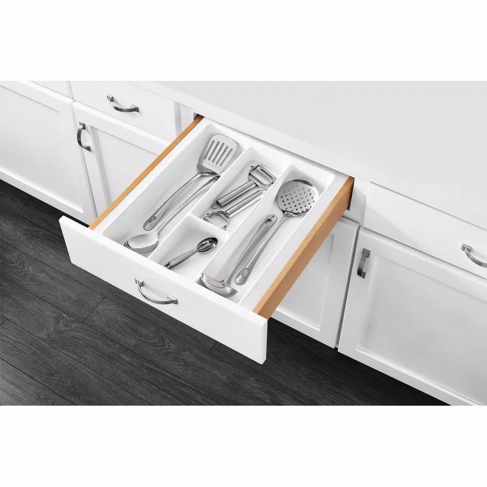 Rev-A-Shelf Extra Large White Utility Drawer Organizer Insert, Trim-to-Fit