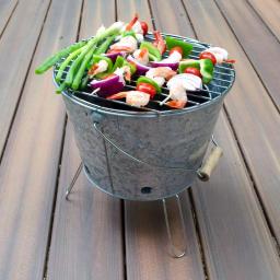 Artland Masonware Portable Galvanized Metal Beach and Camping Grill, Silver thumbnail 4