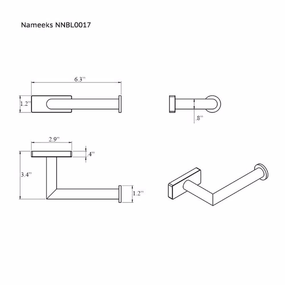 Nameeks Boutique Hotel Contemporary Brass Toilet Paper Holder - Polished Chrome