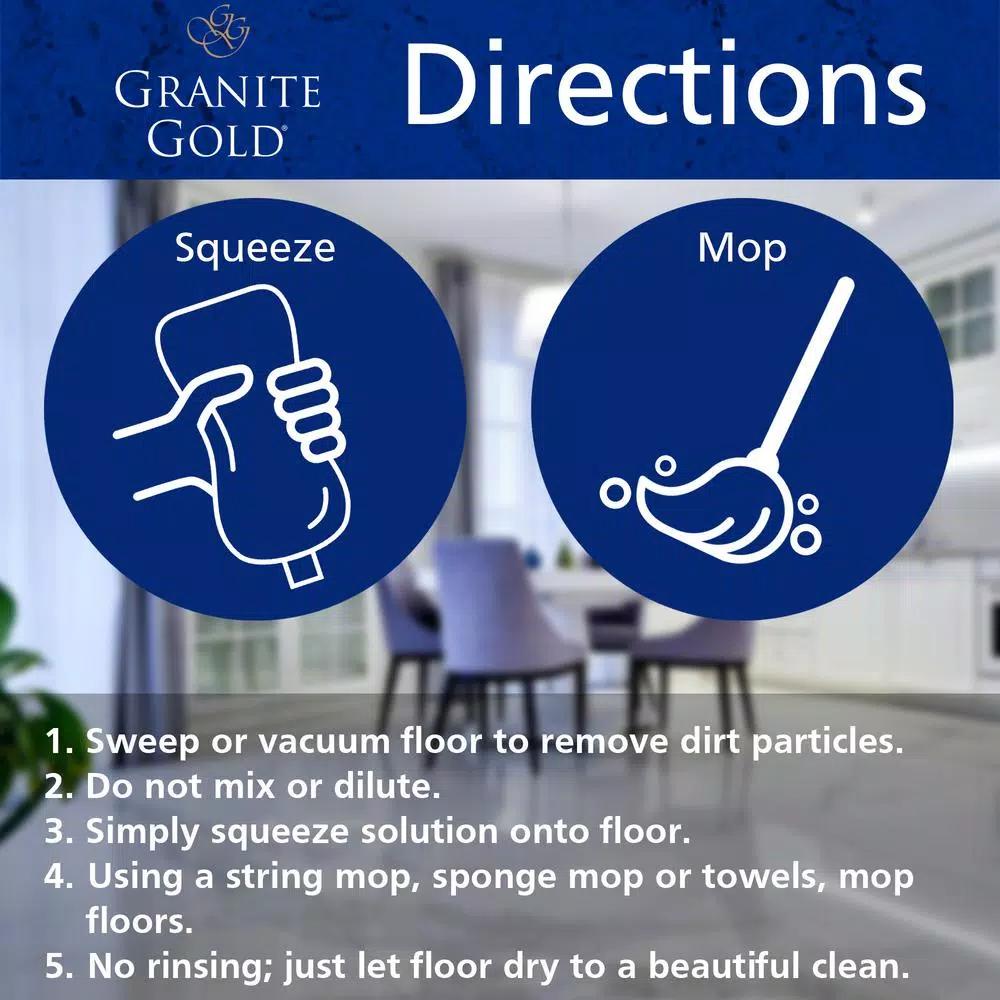 Granite Gold Squeeze and Mop Floor Cleaner, 32 oz. - For Natural Stone, Marble, and Tile