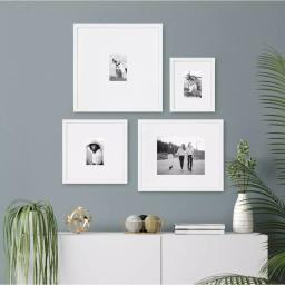 DesignOvation Gallery 17 x 17 in. White Wood Picture Frame, Matted to 4 x 6 in. thumbnail 6
