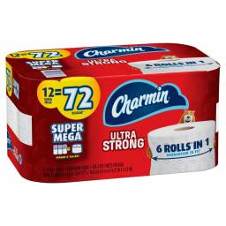 Charmin Ultra Strong 2-Ply Toilet Paper, 12 Super Mega Rolls thumbnail 2
