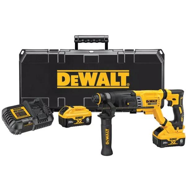DEWALT 20V MAX Cordless Brushless 1-1/8 in. SDS Plus Rotary Hammer Kit with (2) 6.0Ah Batteries & Charger