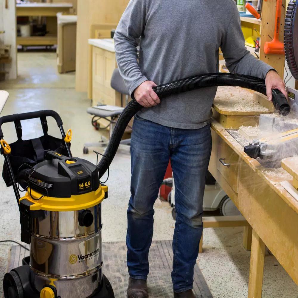Vacmaster Professional Beast Series 14 Gal. 6.5 HP Wet/Dry Vac with Stainless Steel Tank and Cart