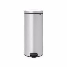 Brabantia 8 Gal. Metallic Gray Steel Step-On Trash Can with Soft-Close Lid thumbnail 1
