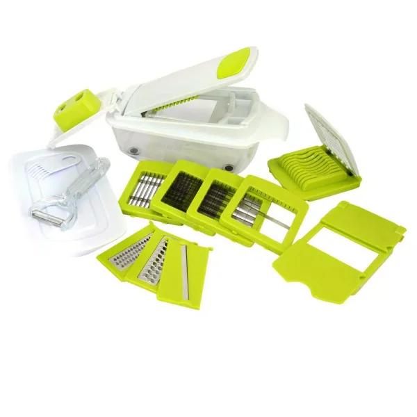 MegaChef 8-in-1 Multi-Use Slicer, Dicer, and Chopper with Interchangeable Blades and Peeler