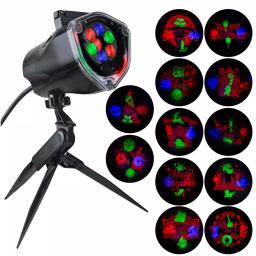LightShow Multi-Color LED Holiday Projector with 12 Interchangeable Slides - Whirl-A-Motion & Static Projection thumbnail 1