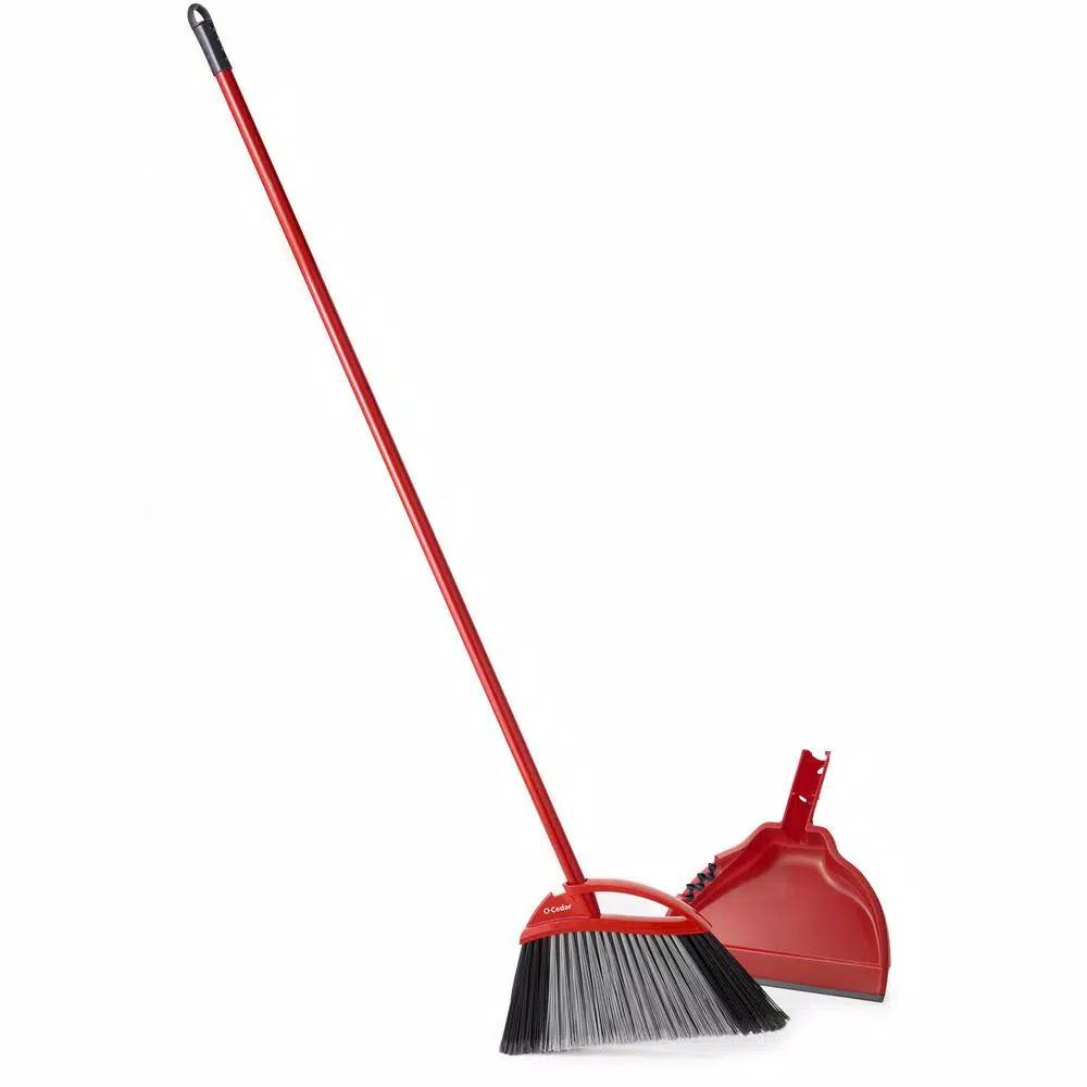 O-Cedar PowerCorner MAX Extra Large Broom and Dustpan Set with Double Bristle Technology