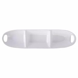 Home Essentials 18 in. White Ceramic 3-Section Oval Serving Platter thumbnail 2