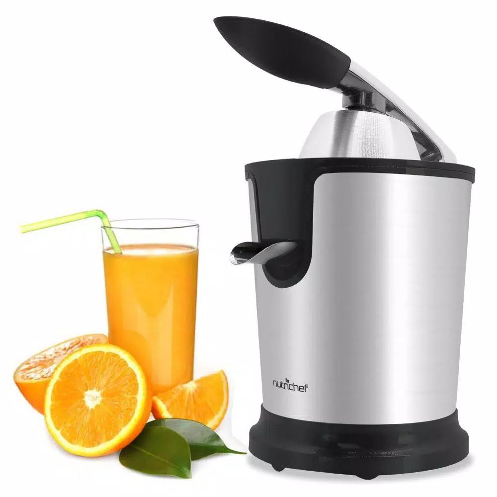 NutriChef Electric Citrus Juicer - Stainless Steel Manual Press Orange Squeezer