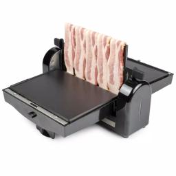 HomeCraft Black Bacon Press and Griddle, 900W Countertop Specialty Grill with Vertical Cooking and Drip Tray thumbnail 2