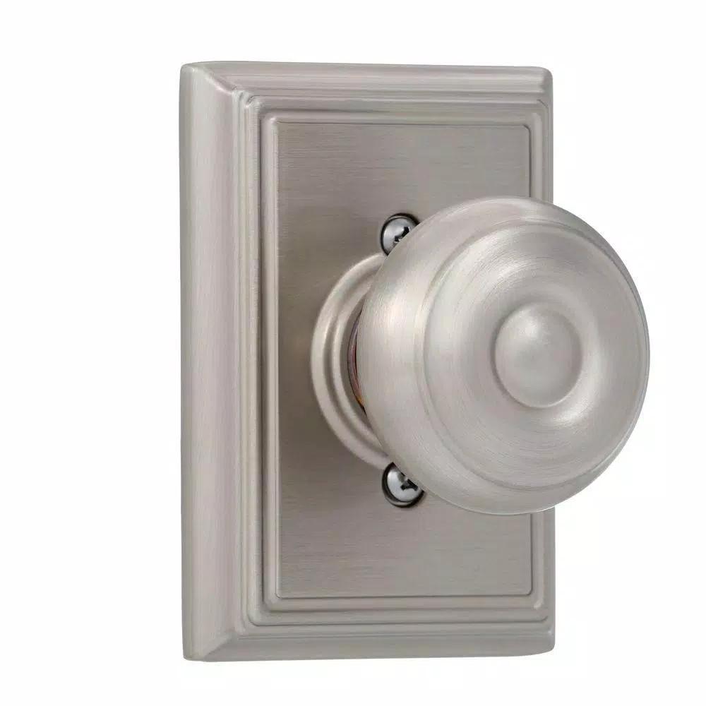 Schlage Georgian Satin Nickel Dummy Door Knob with Addison Trim