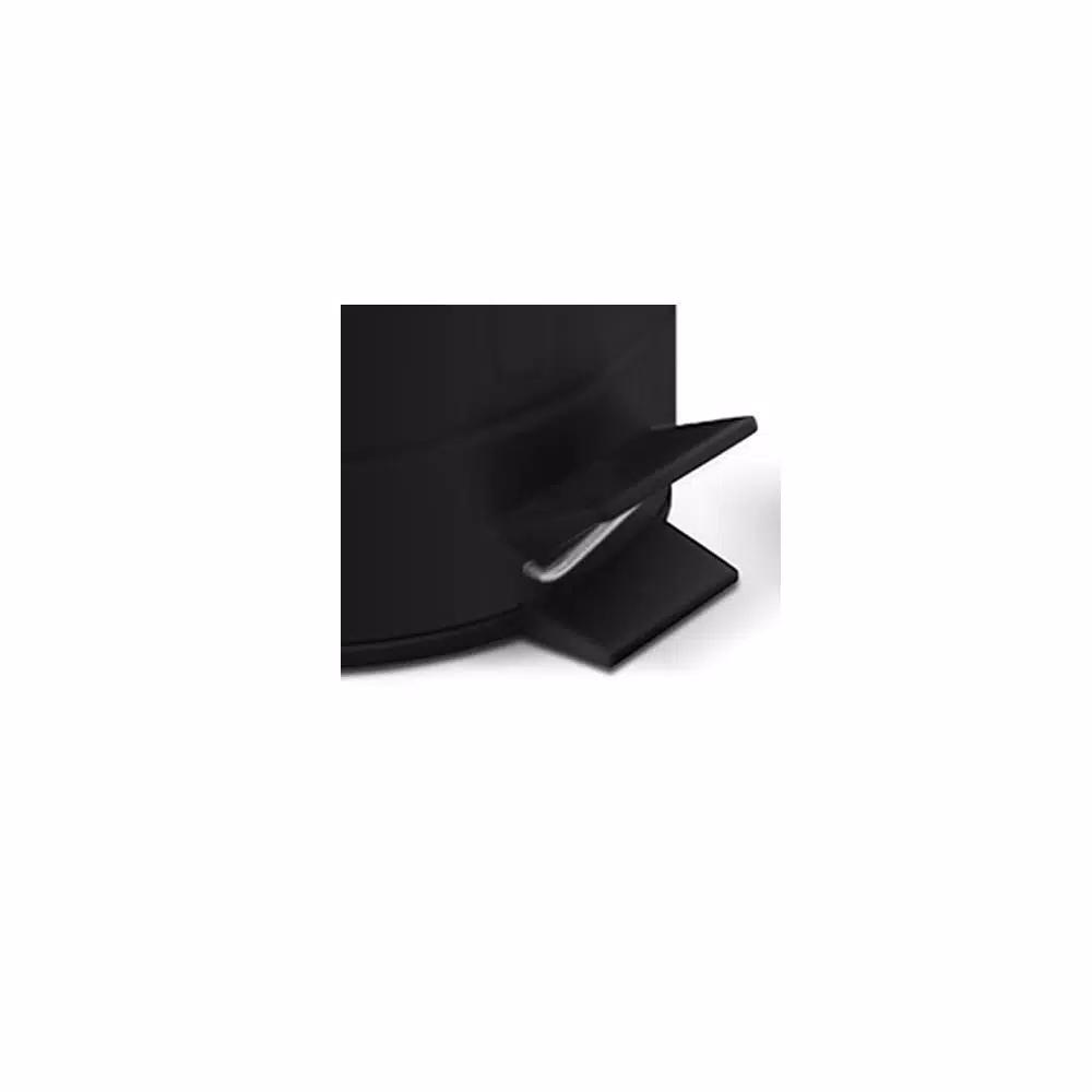 Innovaze New York Style Round Black Metal Step-On Trash Can Set - 12L & 3L Capacity