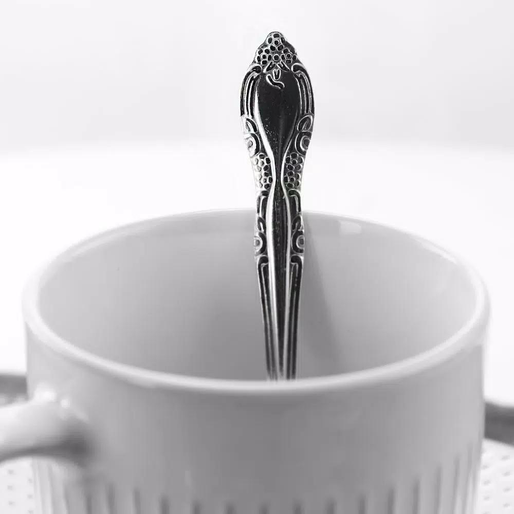 Gibson Home Abbie 24-Piece Stainless Steel Teaspoon Set, Ornate Silver Design, Service for 24