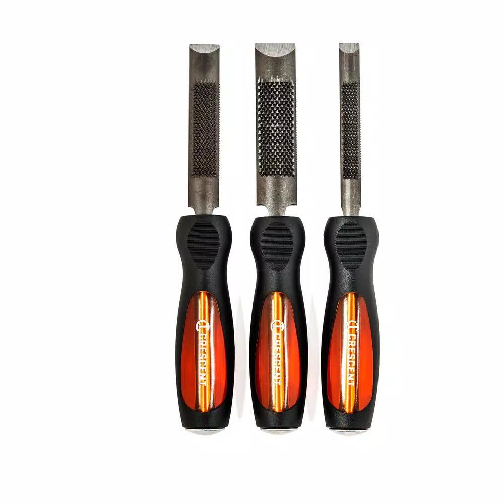 Nicholson WoodChuck 4-in-1 Combination Chisel and Wood Rasp Set, 3-Piece