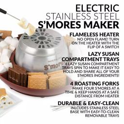 Nostalgia LSM400 Electric Stainless Steel S'mores Maker, Brown thumbnail 2