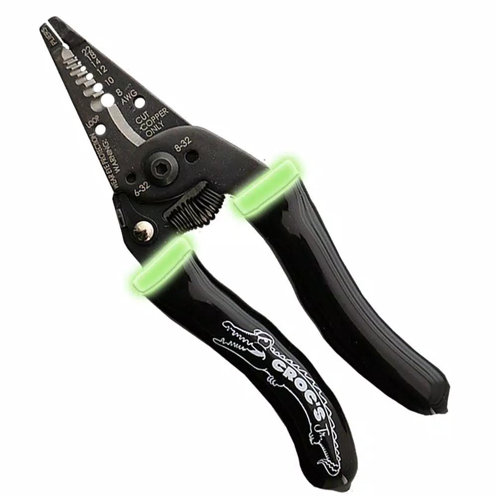 Rack-A-Tiers Croc's Jr. Needle Nose Wire Strippers, 8-22 AWG, Ergonomic Rubber Grip