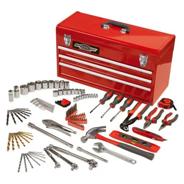 SPEEDWAY 24 in. 3-Drawer Steel Tool Chest with 118-Piece Bonus Tool Set