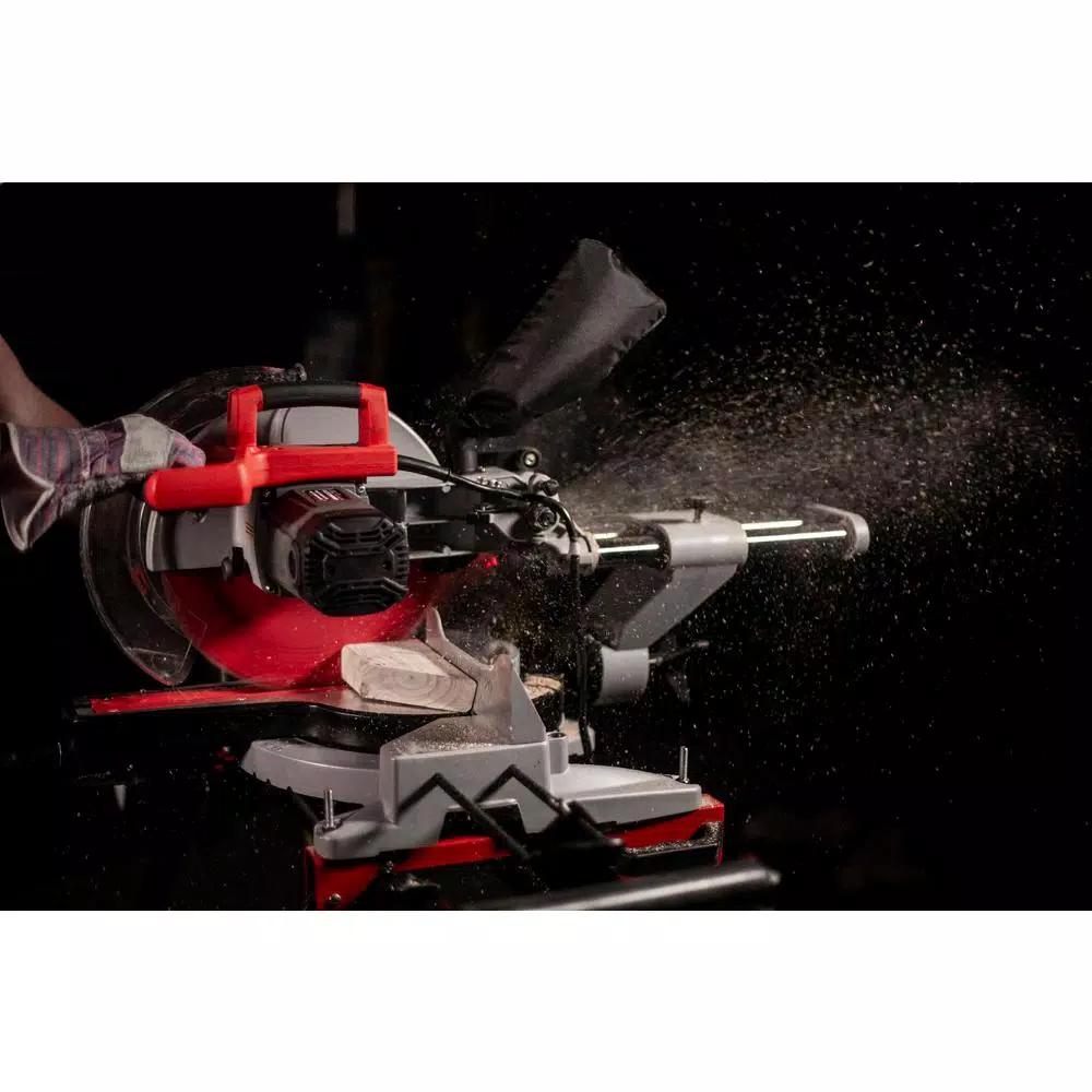 XtremepowerUS 12 in. 15 Amp 4,000 RPM Corded Single-Bevel Sliding Compound Miter Saw