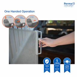 Perma Child Safety 33 in. Outdoor Retractable Gate, Extra Wide up to 71 in., Gray thumbnail 4