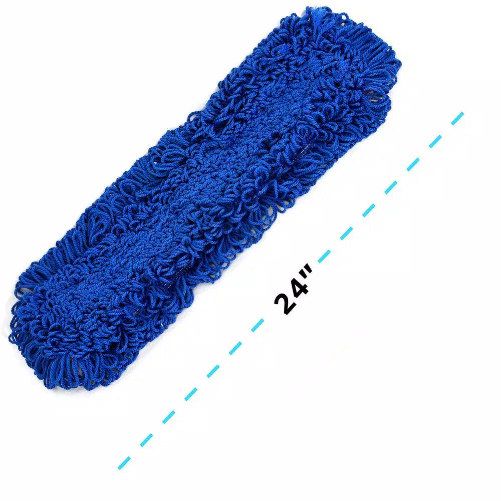 Alpine Industries 24 in. Microfiber Dust Dry Mop Replacement Head, Blue