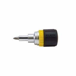 Klein Tools 6-in-1 Ratcheting Stubby Screwdriver and Nut Driver Set with Cushion Grip Handle thumbnail 1