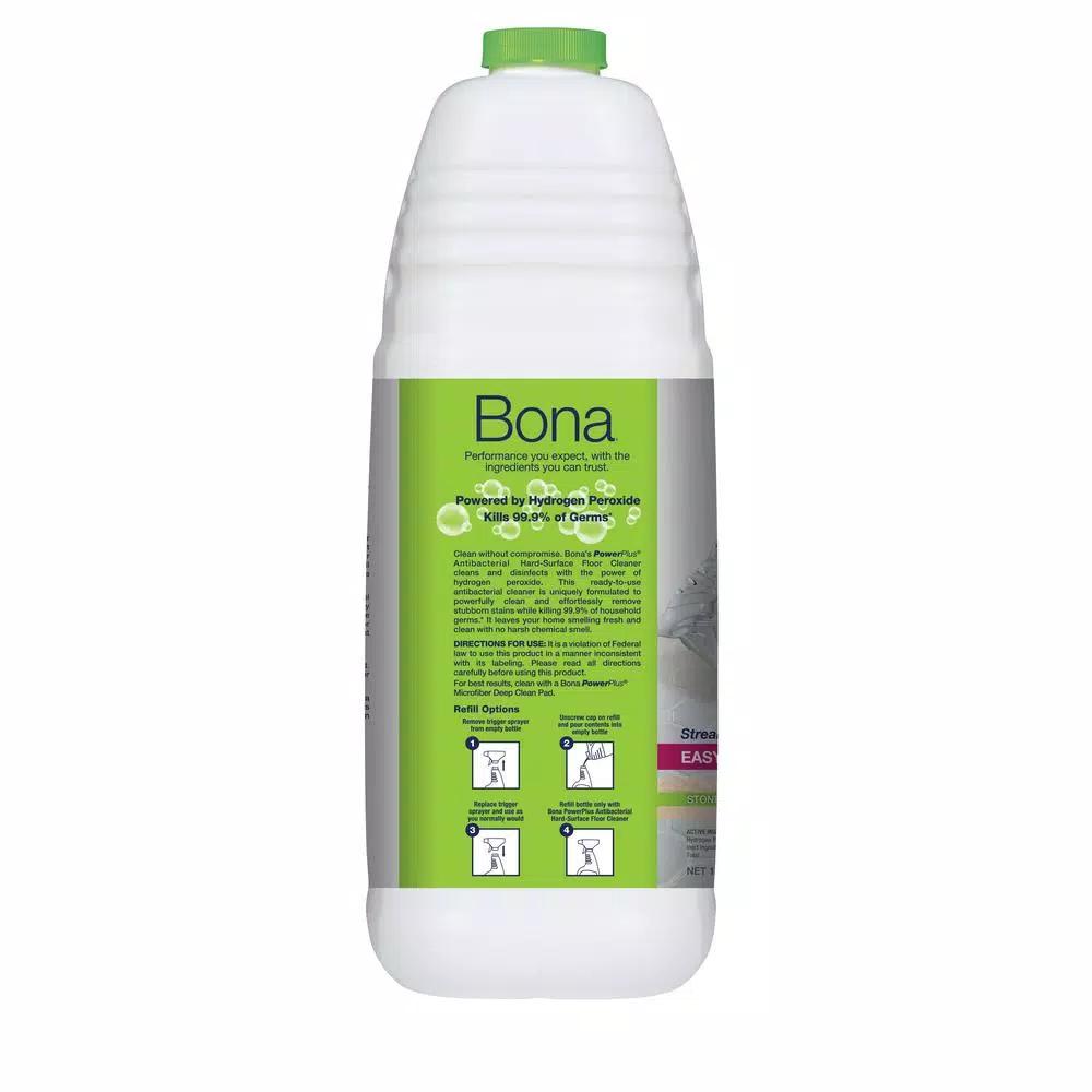 Bona PowerPlus Antibacterial Hard-Surface Floor Cleaner Refill, 128 oz.