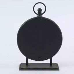 Winsome House Black Metal Vintage Table Top Clock with Roman Numerals thumbnail 2