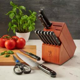 Henckels International Solution 12-Piece Stainless Steel Knife Block Set with Hardwood Block thumbnail 6