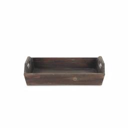 Cheungs Natural Brown Wooden Decorative Tray with Side Rope Handles - Farmhouse Style thumbnail 4