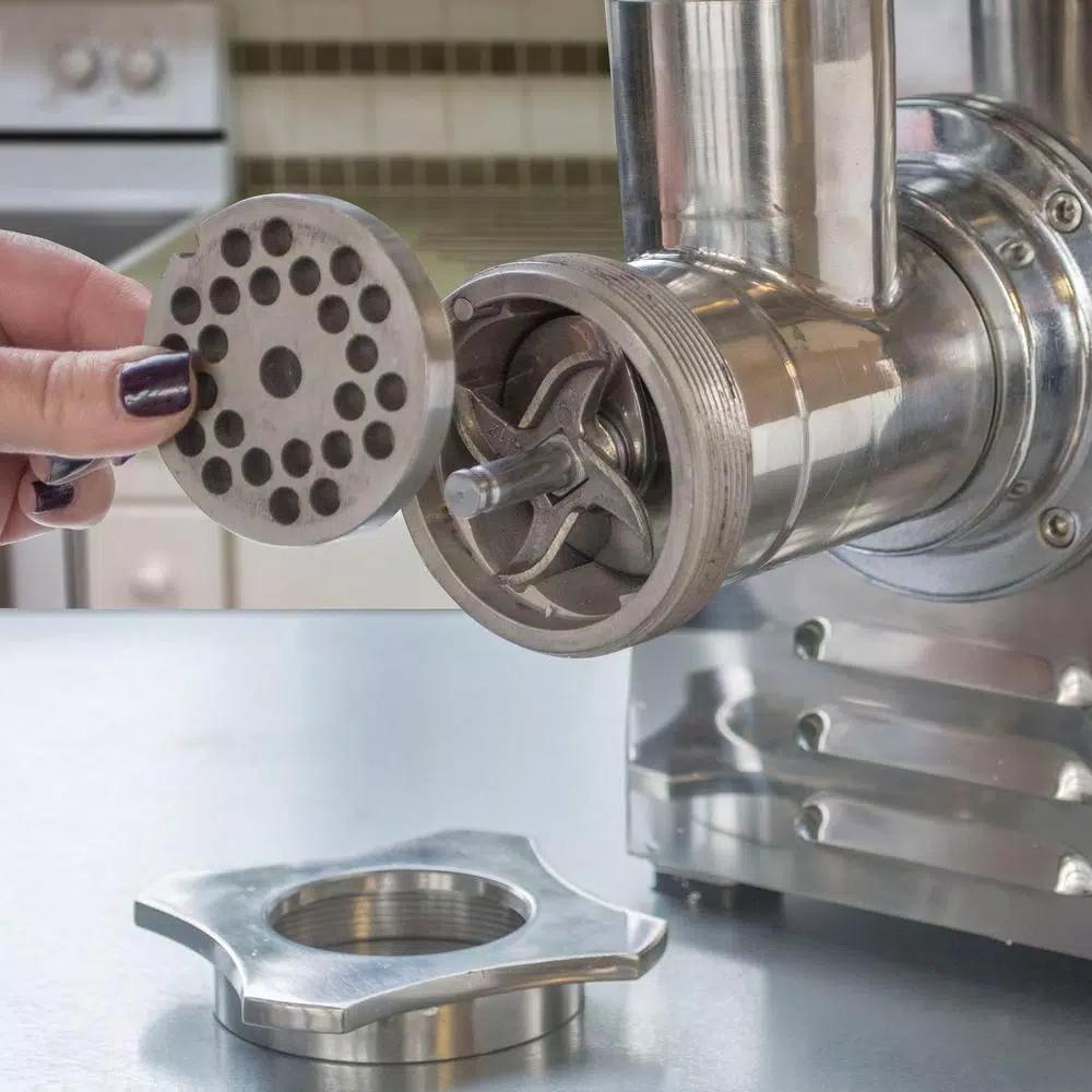 Sportsman Buffalo Tools Commercial Grade 250W Stainless Steel Electric Meat Grinder with Sausage Attachments