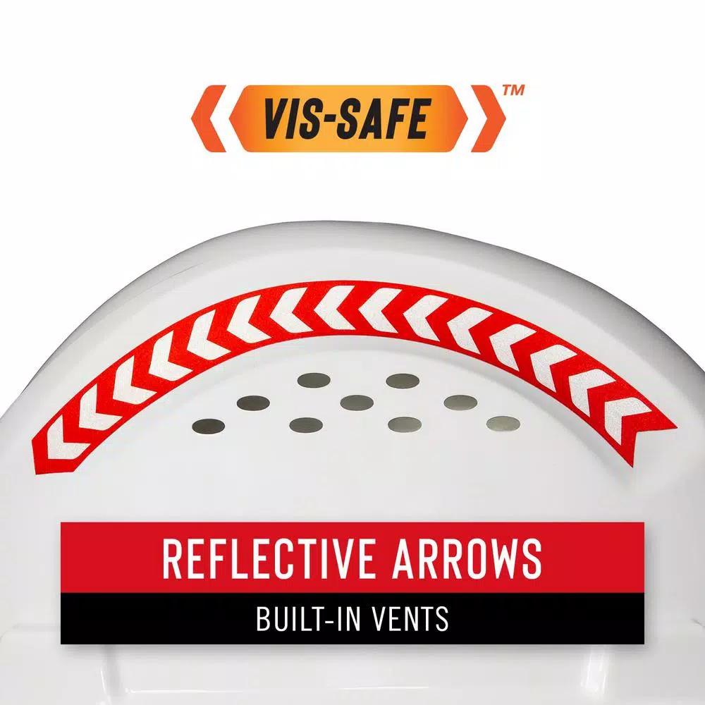 COAST SH300 Vis-Safe High-Visibility Reflective Full Brim Hard Hat, White
