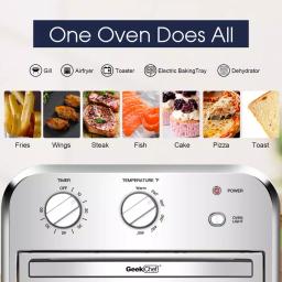 Boyel Living 11 Qt. Silver Stainless Steel Air Fryer with 4 Accessories, 1500W, Temperature & Time Control thumbnail 6