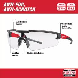 Milwaukee 25 ft. Compact Tape Measure and Safety Glasses Bundle with Clear Lenses thumbnail 3