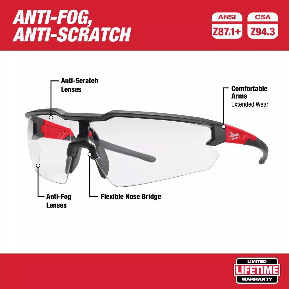 Milwaukee 25 ft. Compact Tape Measure and Safety Glasses Bundle with Clear Lenses