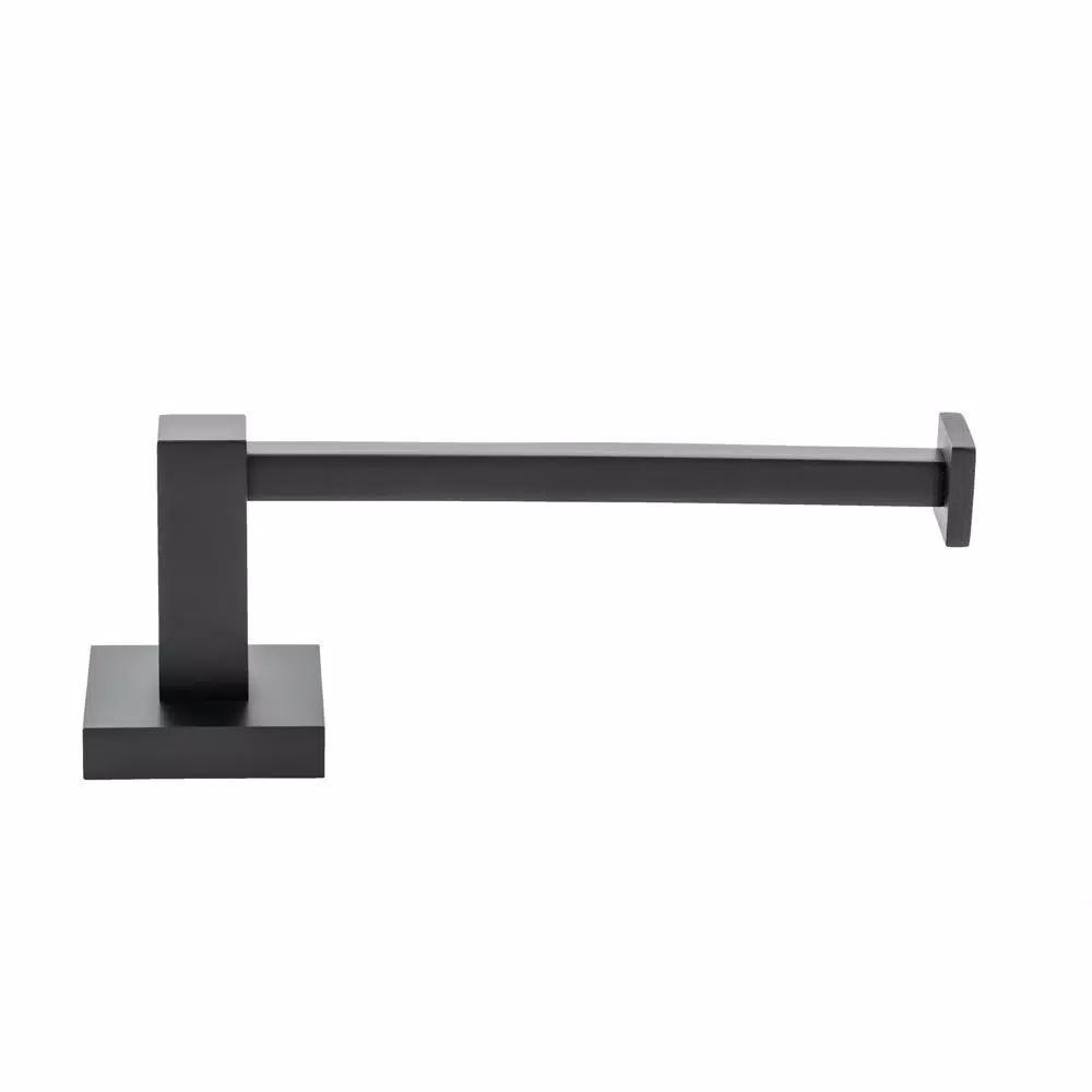 Italia Trieste Matte Black Toilet Paper Holder - Modern Solid Brass Wall Mount