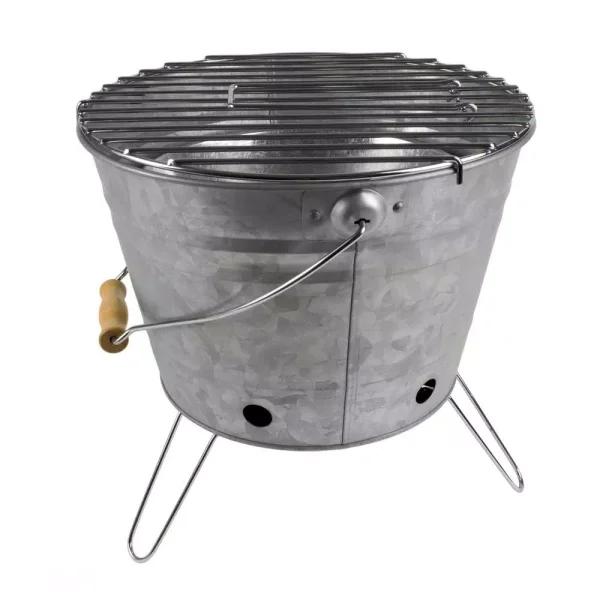 Artland Masonware Portable Galvanized Metal Beach and Camping Grill, Silver