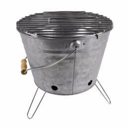 Artland Masonware Portable Galvanized Metal Beach and Camping Grill, Silver thumbnail 1