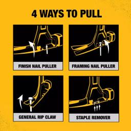 DEWALT 16 oz. Steel Straight Claw Hammer with Tri-Pull Technology thumbnail 4