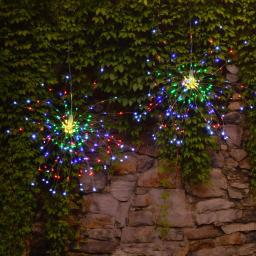 LUMABASE 200-LED Multi-Color Starburst Fairy Lights with Remote Control, Battery Operated, Set of 2 thumbnail 3