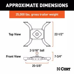 CURT Spyder CURT 5th Wheel Rail Gooseneck Hitch - 2-5/16" Ball thumbnail 2